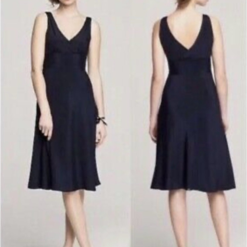 J. Crew Sophia Sleeveless Black Silk Midi Dress, size 2